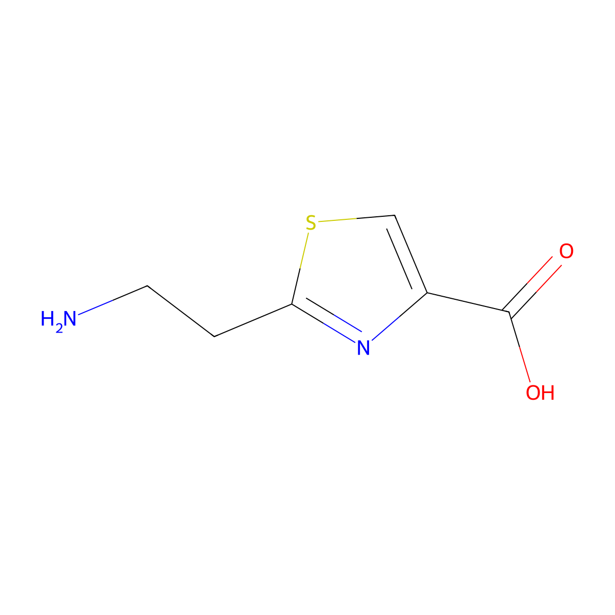 2-(2-Aminoethyl)-1,3-thiazole-4-carboxylic acid molecular structure, CAS 57001-28-2