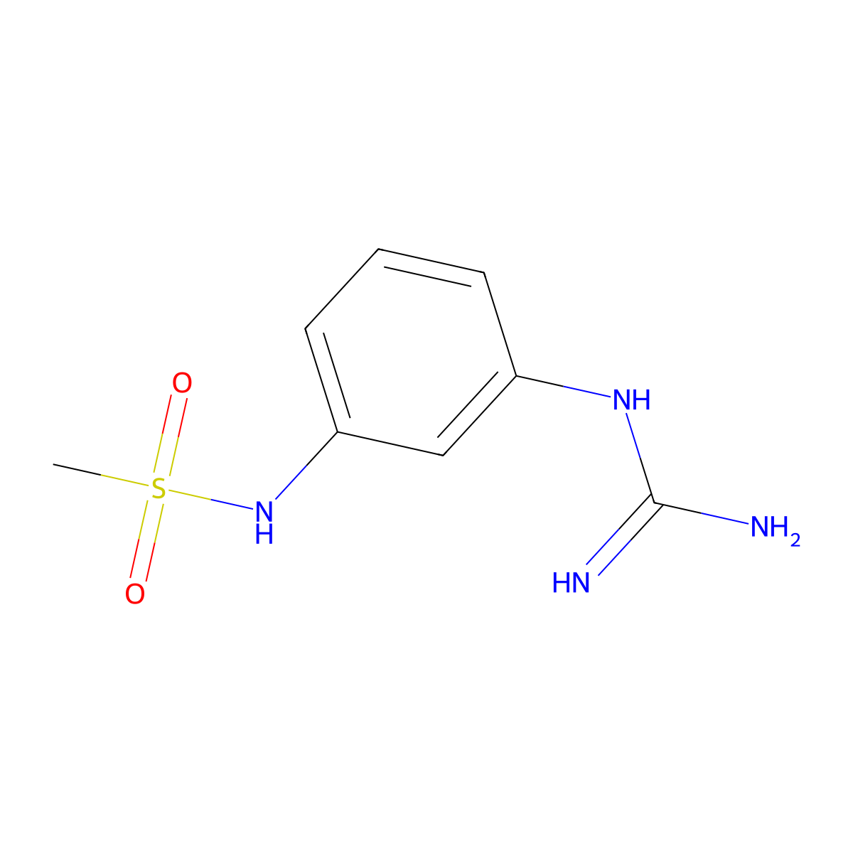 N-(3-{[amino(imino)methyl]amino}phenyl)methanesulfonamide molecular structure, CAS 57004-73-6