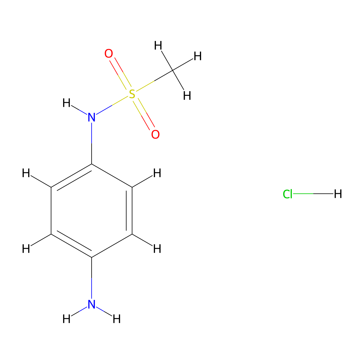 N-(4-Aminophenyl)methanesulfonamide hydrochloride molecular structure, CAS 57005-04-6