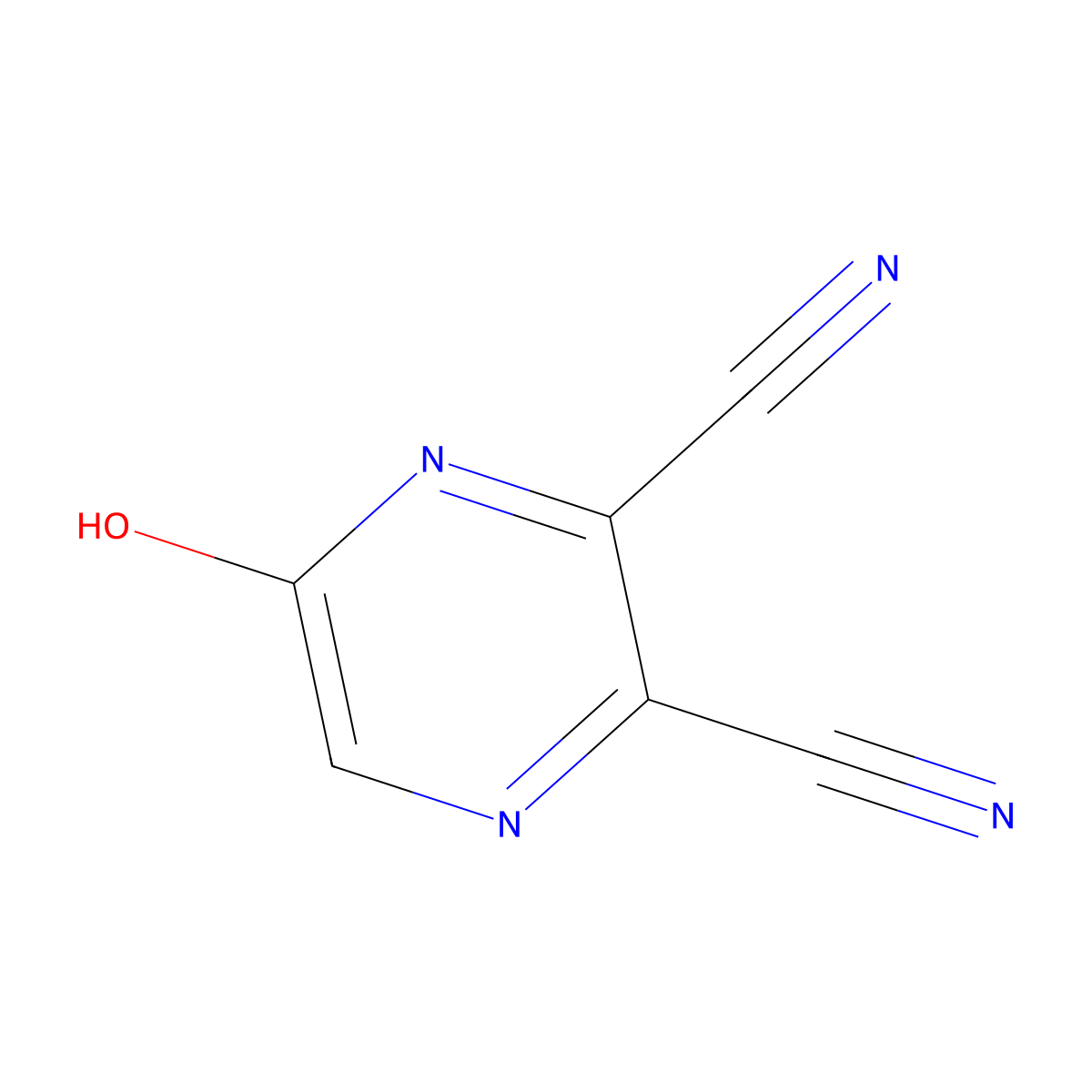 6-Oxo-1,6-dihydropyrazine-2,3-dicarbonitrile molecular structure, CAS 57005-60-4
