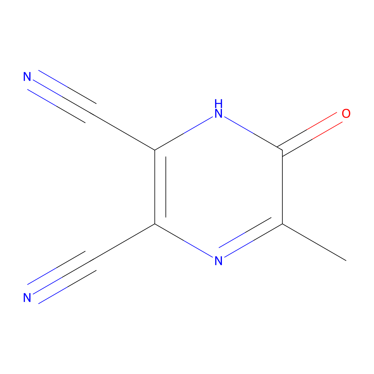 5-Methyl-6-oxo-1,6-dihydropyrazine-2,3-dicarbonitrile molecular structure, CAS 57005-61-5
