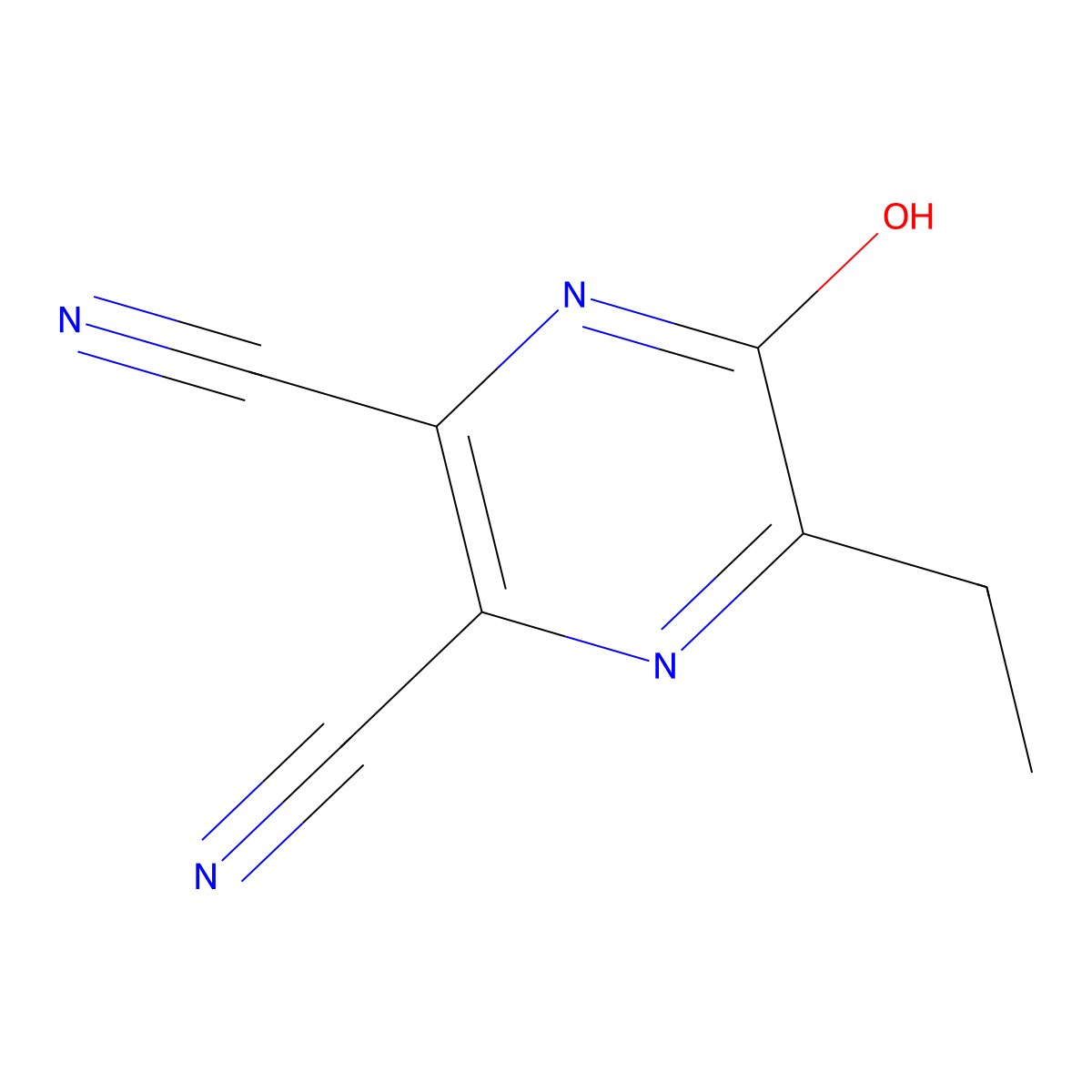 5-Ethyl-6-hydroxypyrazine-2,3-dicarbonitrile molecular structure, CAS 57005-62-6