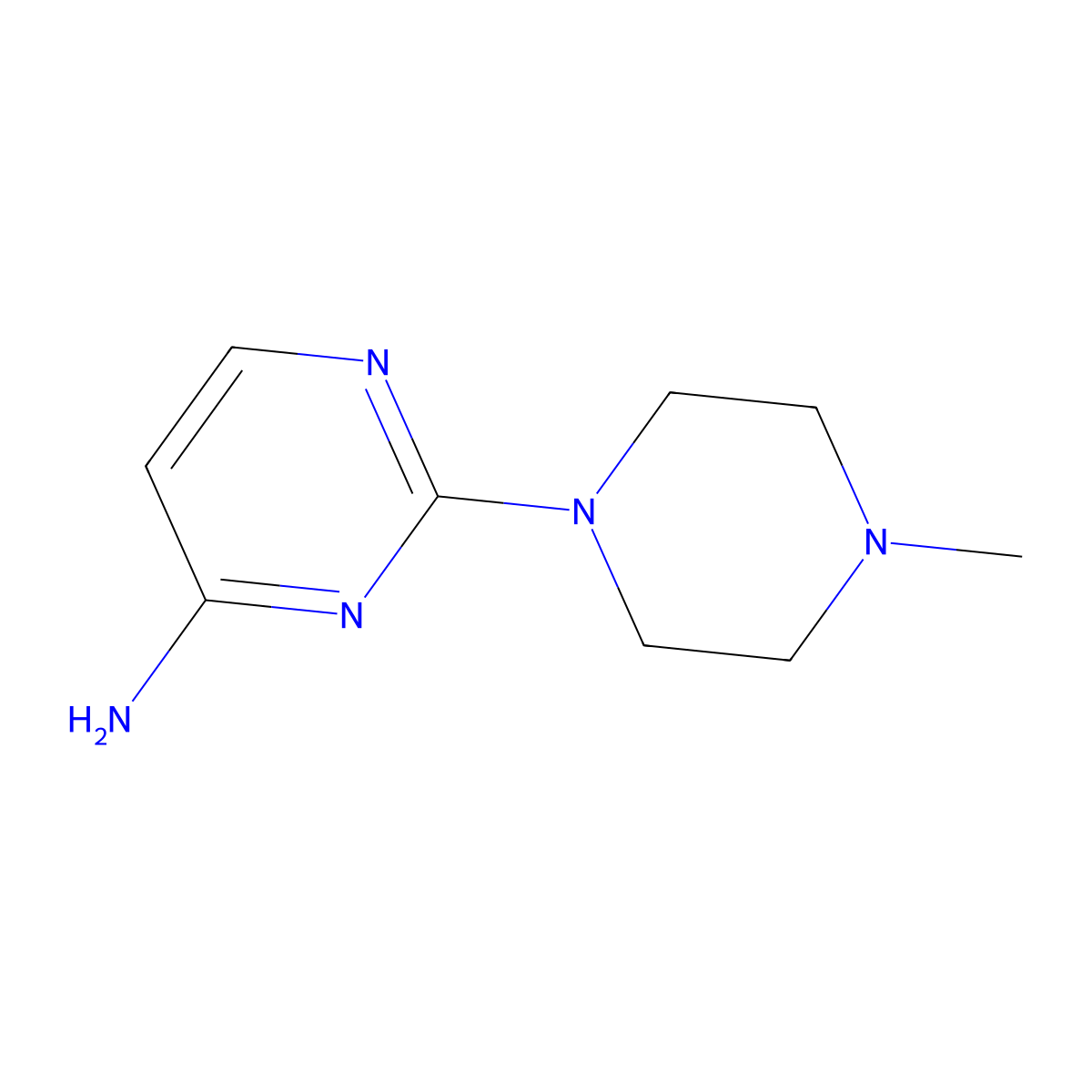 2-(4-Methylpiperazin-1-yl)pyrimidin-4-amine molecular structure, CAS 57005-71-7
