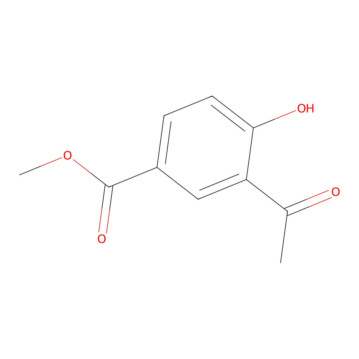 Methyl 3-acetyl-4-hydroxybenzoate molecular structure, CAS 57009-12-8