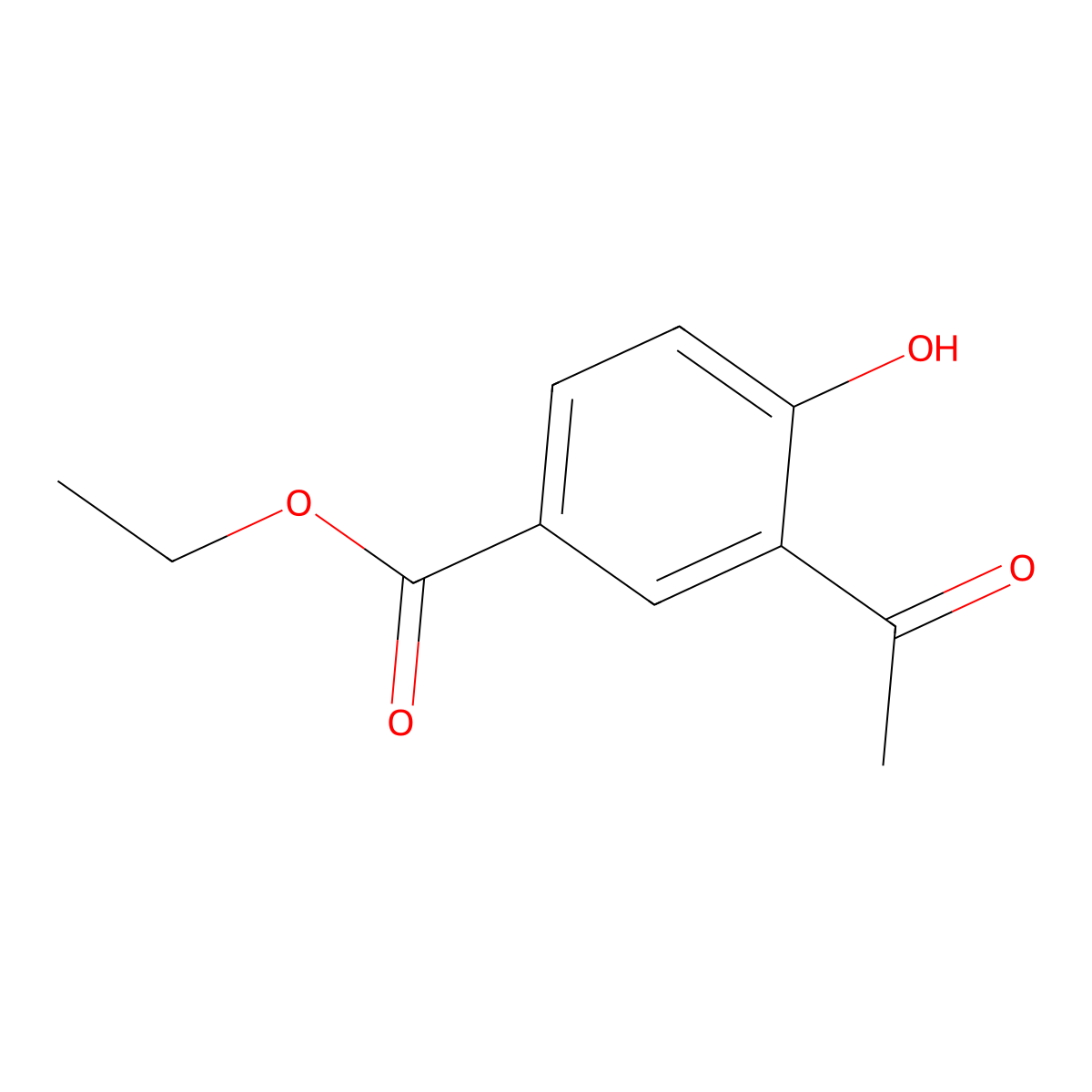 Ethyl 3-acetyl-4-hydroxybenzoate molecular structure, CAS 57009-53-7