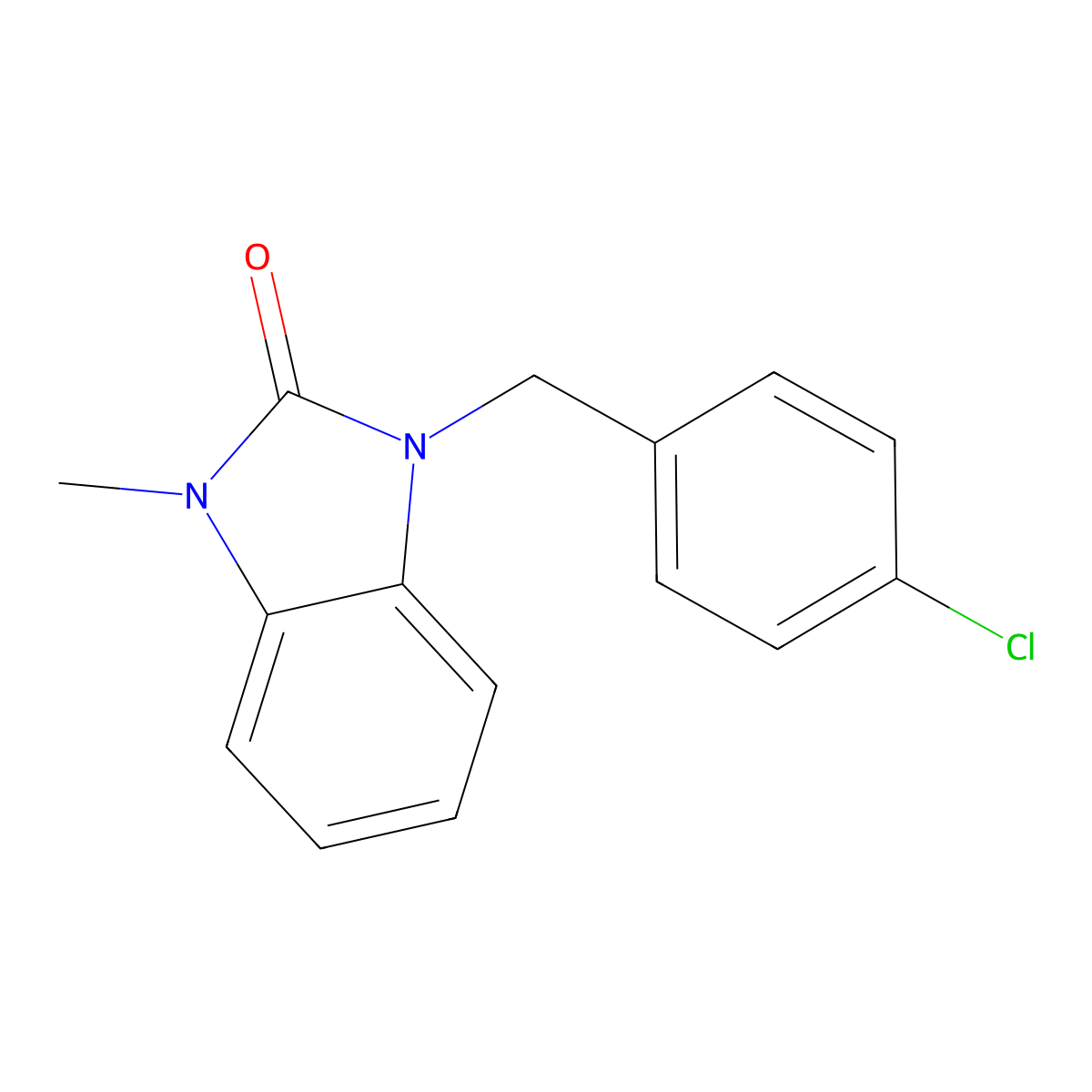 1-(4-Chloro-benzyl)-3-methyl-1,3-dihydro-benzoimidazol-2-one molecular structure, CAS 5701-03-1