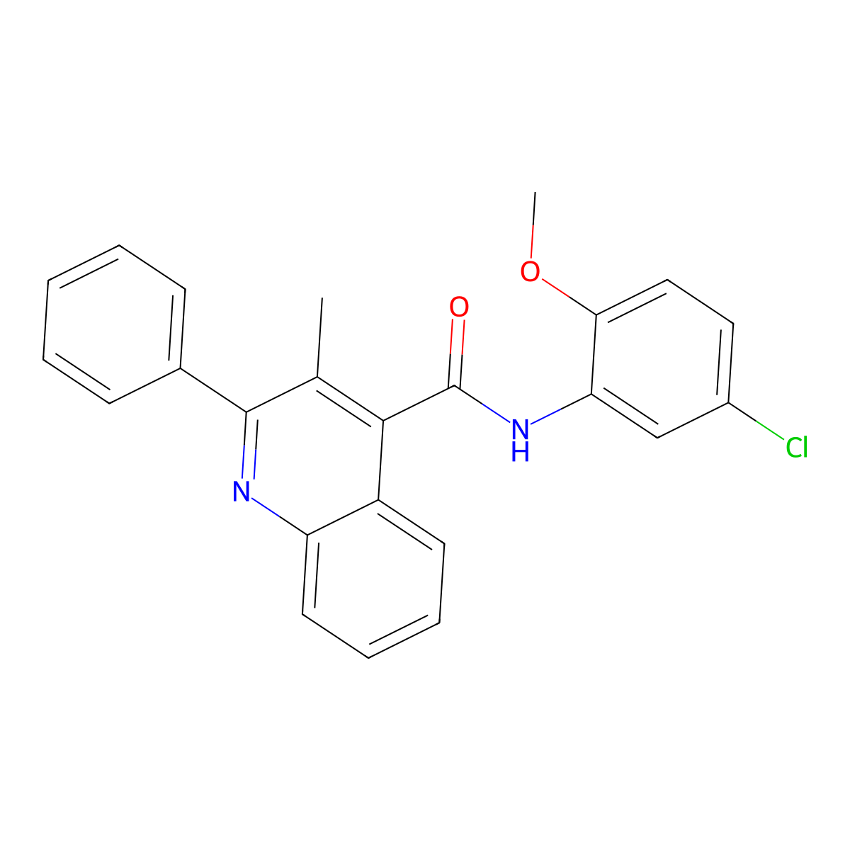 N-(5-chloro-2-methoxyphenyl)-3-methyl-2-phenylquinoline-4-carboxamide molecular structure, CAS 5701-47-3