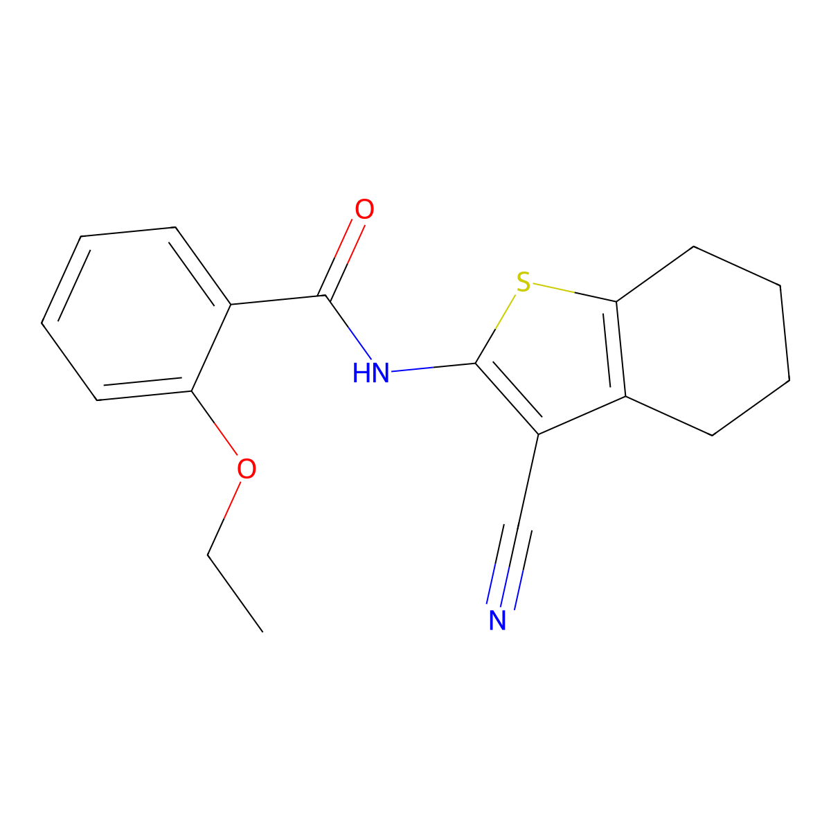 N-(3-cyano-4,5,6,7-tetrahydro-1-benzothiophen-2-yl)-2-ethoxybenzamide molecular structure, CAS 5701-66-6