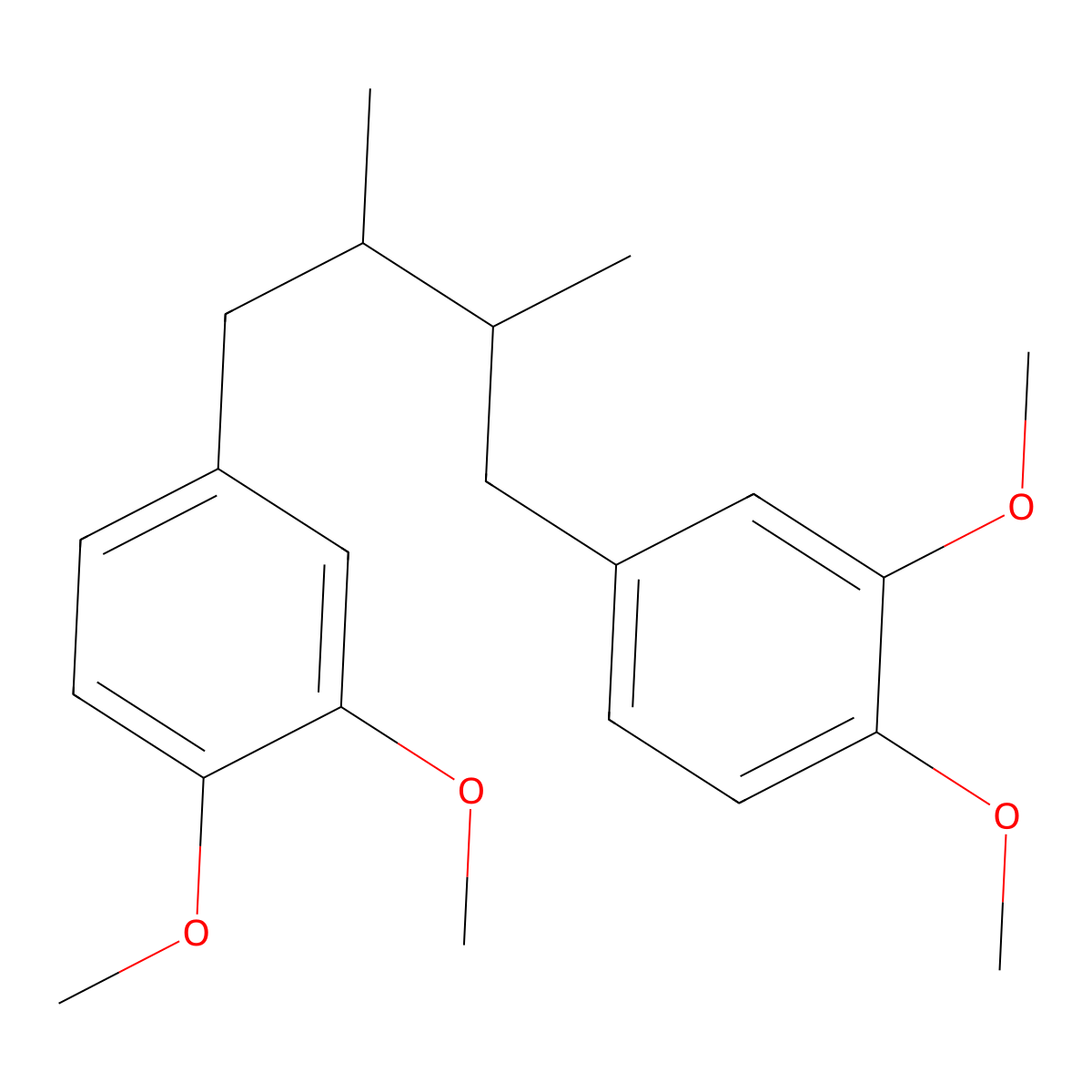 tetra-O-methyl nordihydroguaiaretic acid molecular structure, CAS 5701-82-6