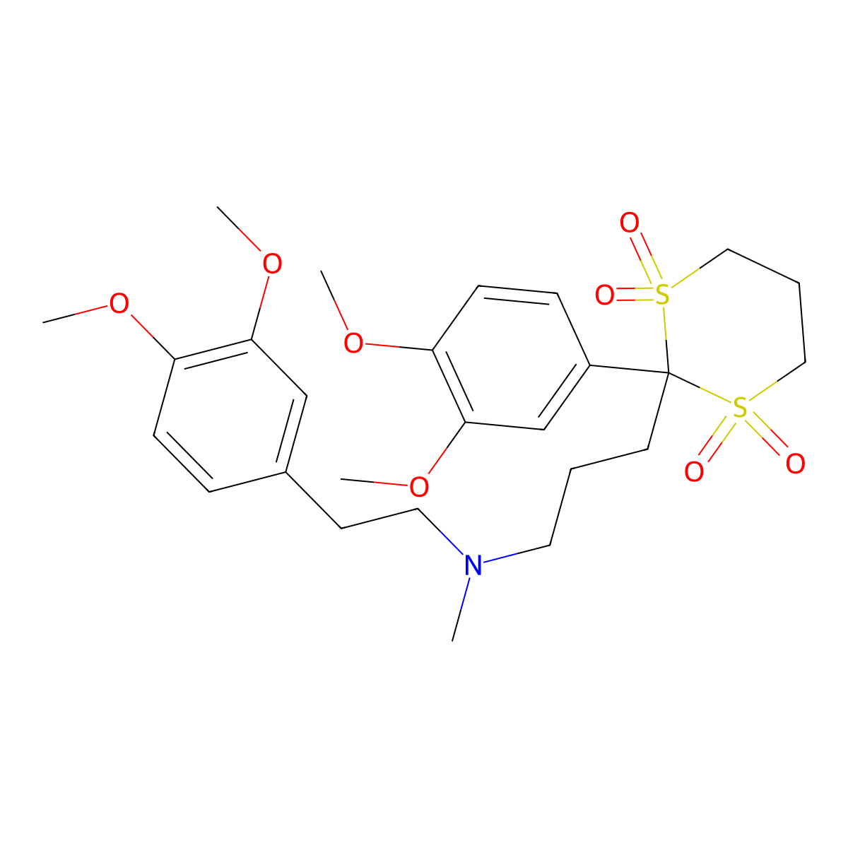 Tiapamil molecular structure, CAS 57010-31-8