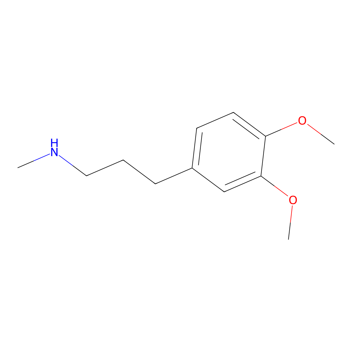 N-[3-(3,4-dimethoxyphenyl)propyl]-N-methylamine molecular structure, CAS 57010-78-3