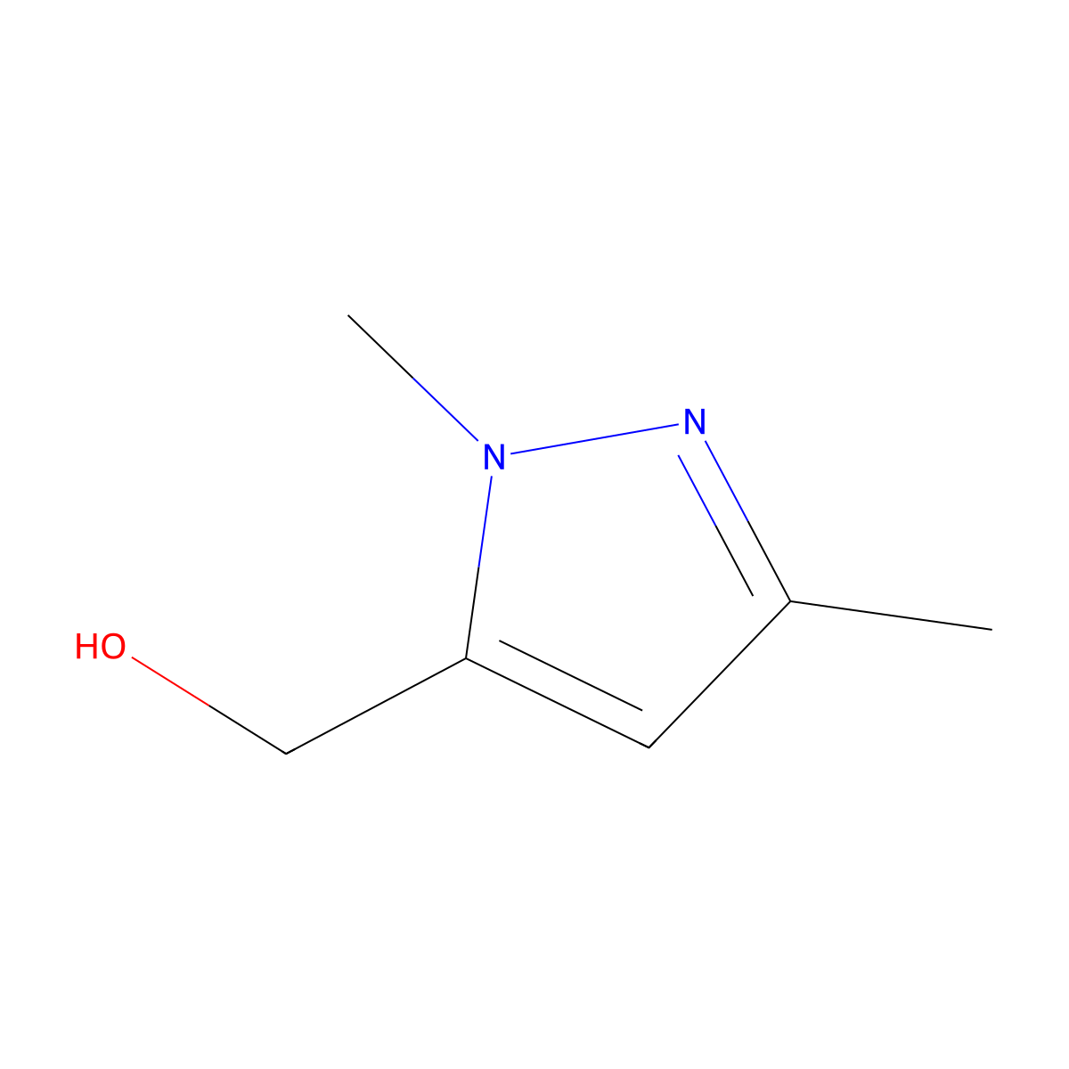 (1,3-dimethyl-1H-pyrazol-5-yl)methanol molecular structure, CAS 57012-20-1