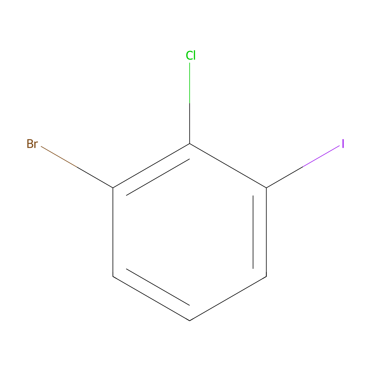 1-Bromo-2-chloro-3-iodobenzene molecular structure, CAS 57012-50-7