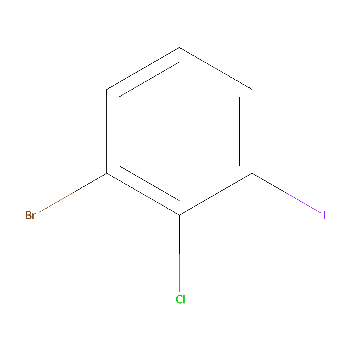 1-Bromo-2-chloro-3-iodobenzene molecular structure, CAS 57012-50-7