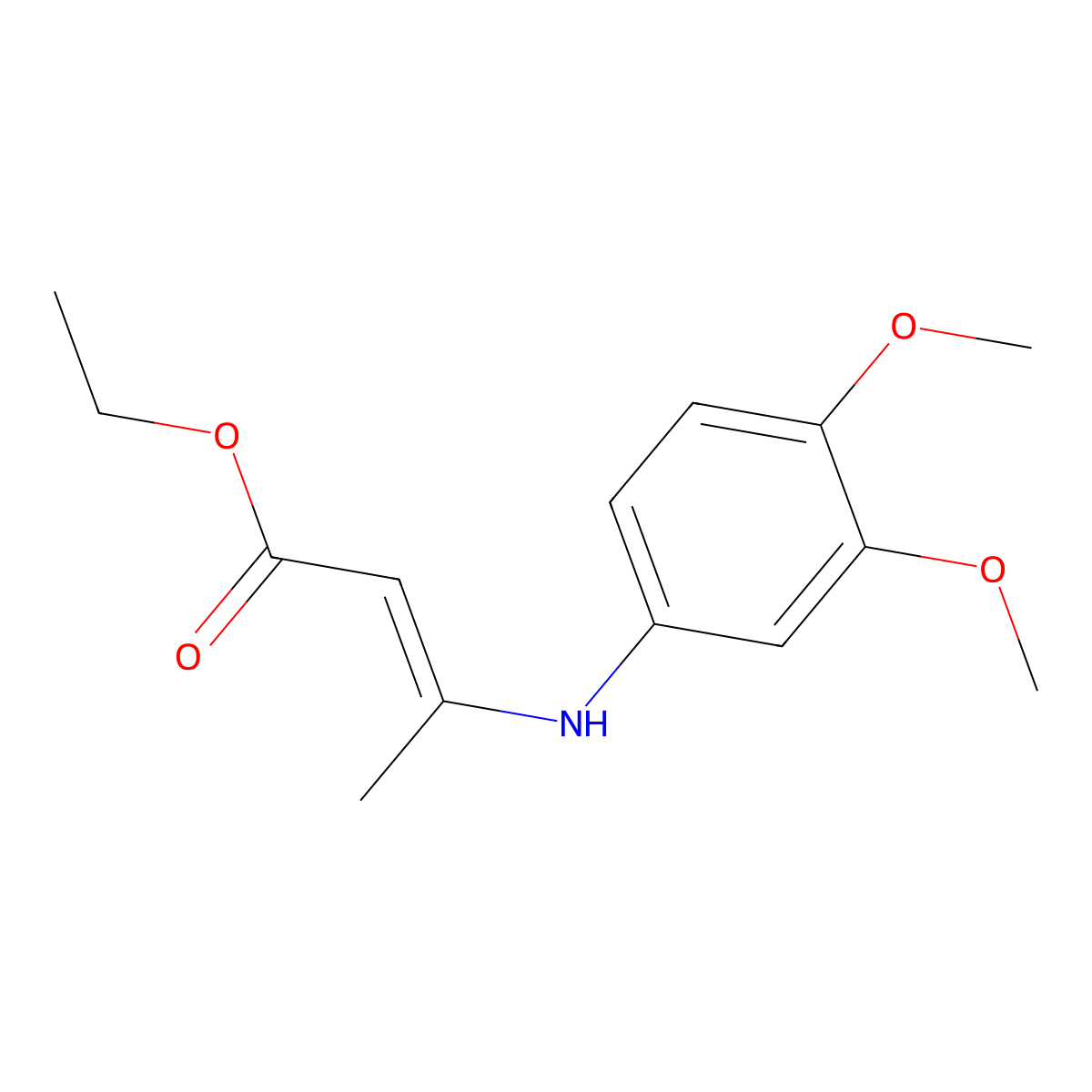 Ethyl 3-(3,4-dimethoxyanilino)but-2-enoate molecular structure, CAS 57012-75-6