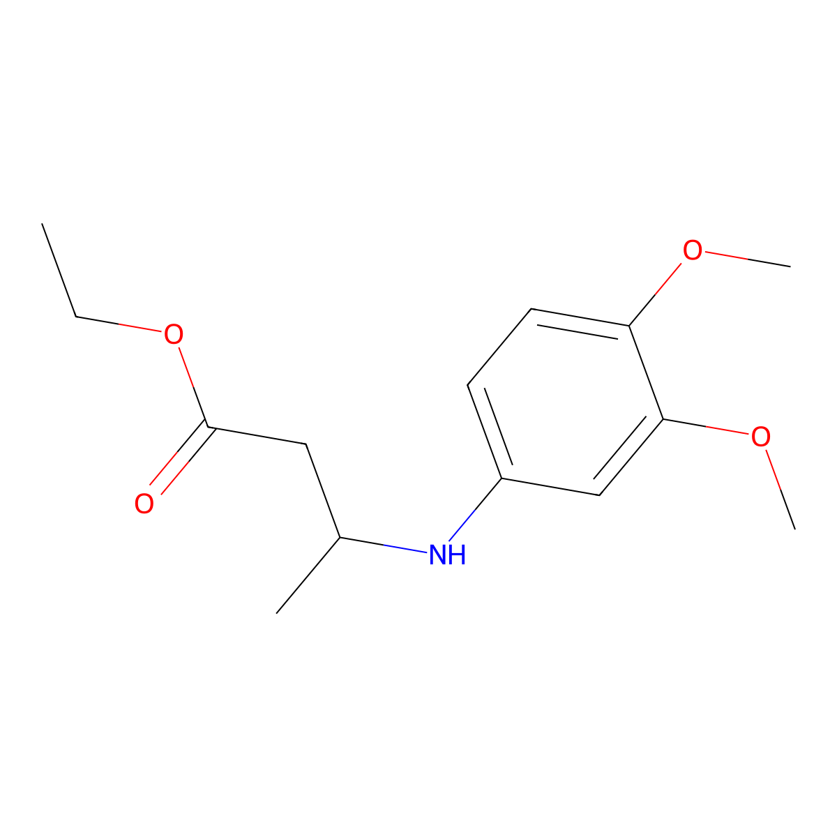 Ethyl 3-(3,4-dimethoxyanilino)butanoate molecular structure, CAS 57012-76-7