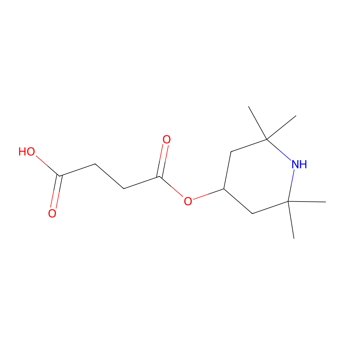 4-Oxo-4-(2,2,6,6-tetramethylpiperidin-4-yl)oxybutanoic acid molecular structure, CAS 57013-27-1