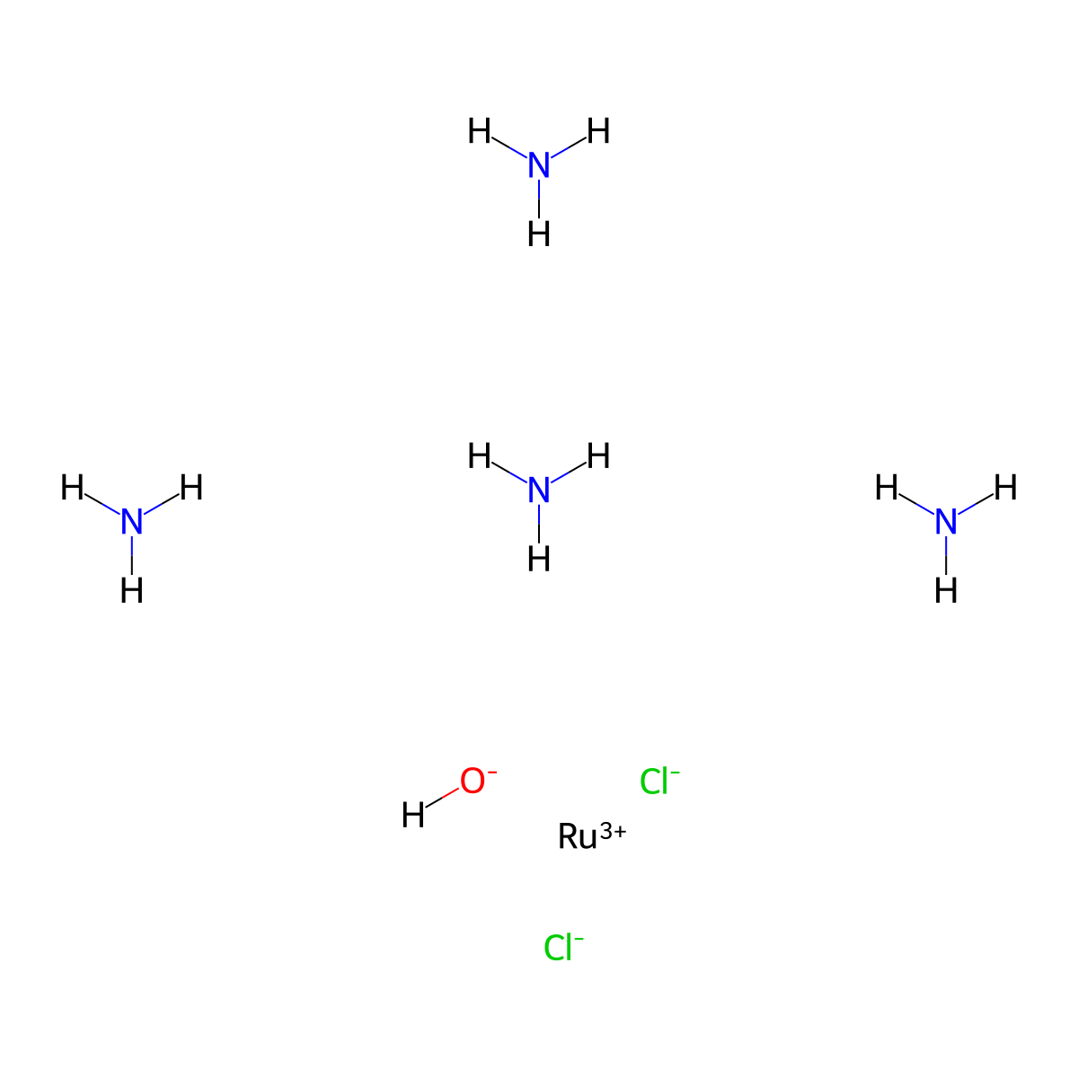 Tetraamminedichlororuthenium hydroxide molecular structure, CAS 57018-44-7
