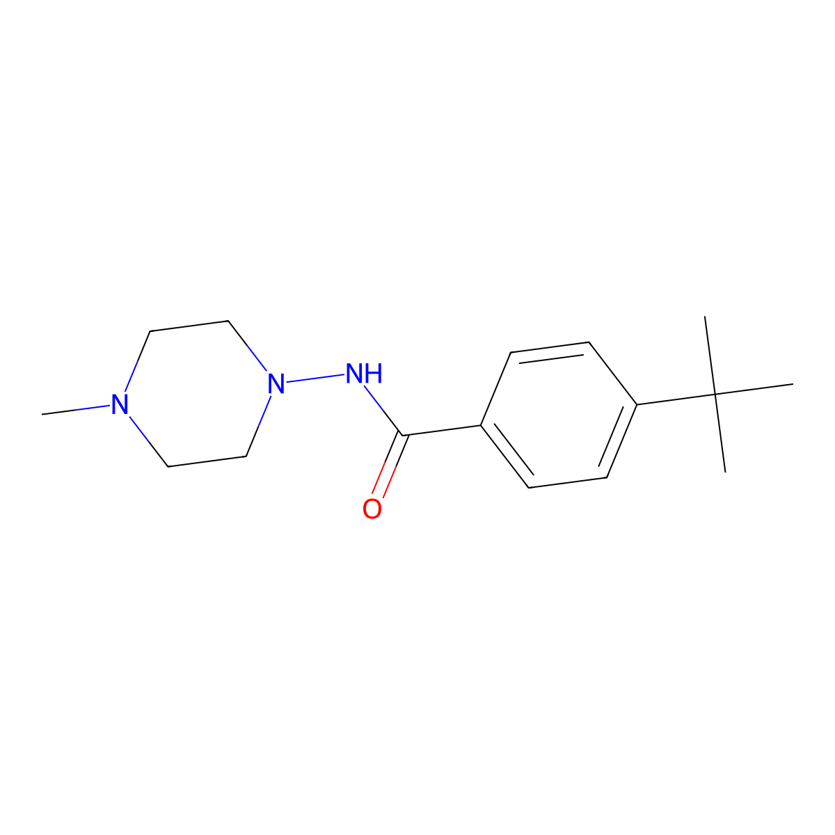 4-tert-butyl-N-(4-methylpiperazin-1-yl)benzamide molecular structure, CAS 5702-33-0