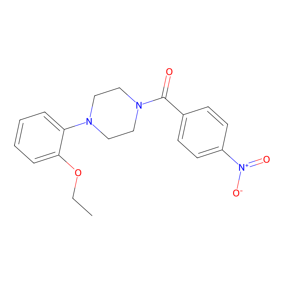 4-(2-Ethoxyphenyl)piperazinyl 4-nitrophenyl ketone molecular structure, CAS 5702-37-4