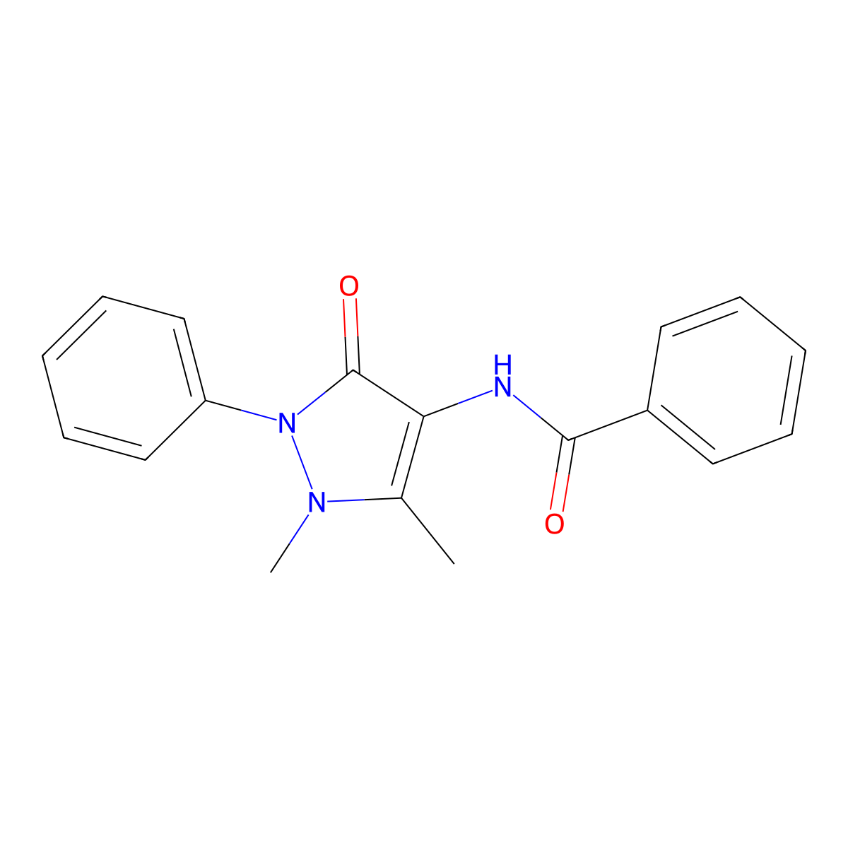 Antipyrine, 4-benzamido- molecular structure, CAS 5702-68-1