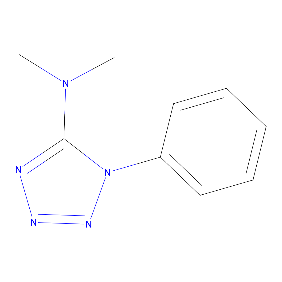 n,n-Dimethyl-1-phenyl-1h-tetrazol-5-amine molecular structure, CAS 57020-33-4