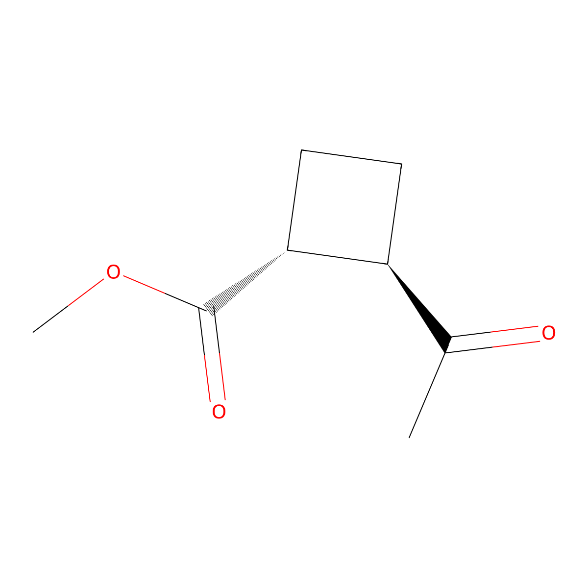 Methyl trans-2-acetylcyclobutanecarboxylate molecular structure, CAS 57020-39-0