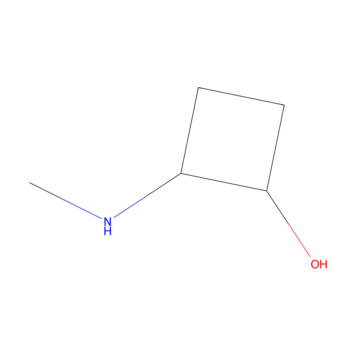 rac-(1R,2R)-2-(methylamino)cyclobutan-1-ol molecular structure, CAS 57020-45-8
