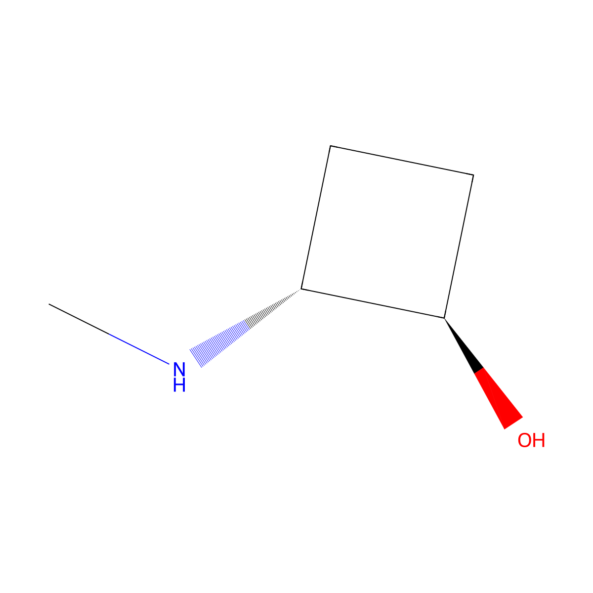 rac-(1R,2R)-2-(methylamino)cyclobutan-1-ol molecular structure, CAS 57020-45-8