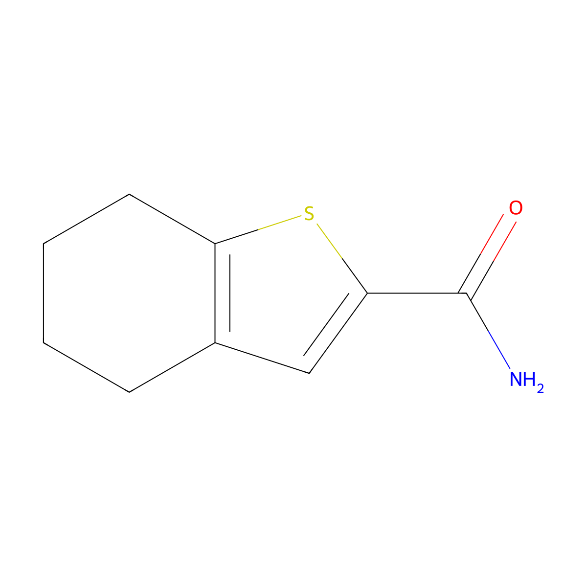 4,5,6,7-Tetrahydrobenzo[b]thiophene-2-carboxamide molecular structure, CAS 57021-58-6