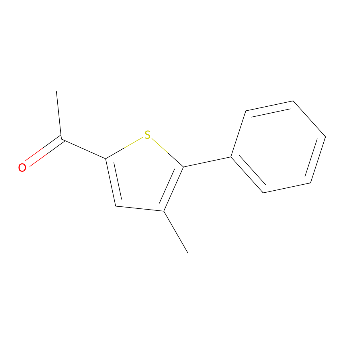 Ethanone, 1-(4-methyl-5-phenyl-2-thienyl)- molecular structure, CAS 57021-59-7