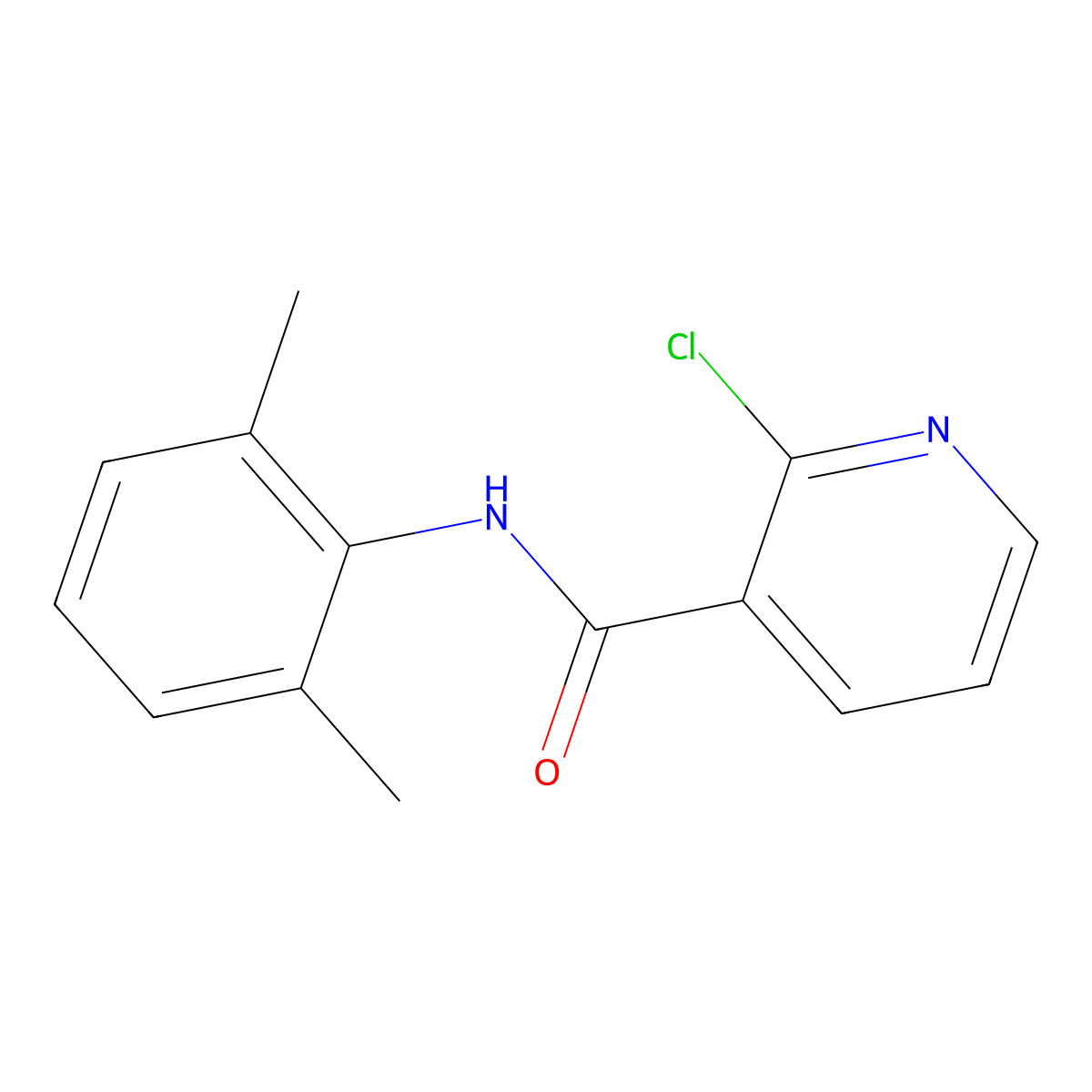 2-chloro-N-(2,6-dimethylphenyl)pyridine-3-carboxamide molecular structure, CAS 57021-62-2