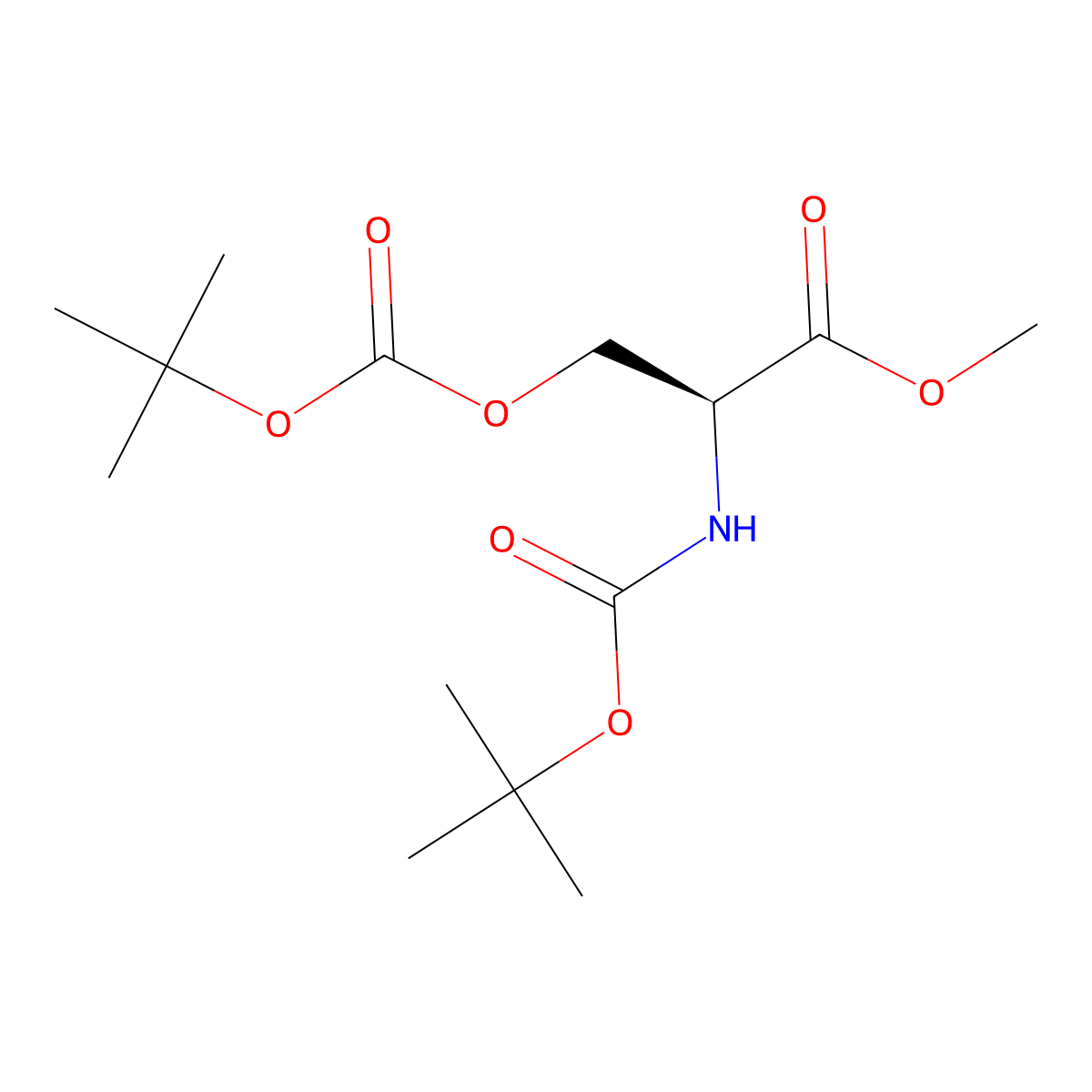 Methyl N,O-bis(tert-butoxycarbonyl)-L-serinate molecular structure, CAS 57022-37-4