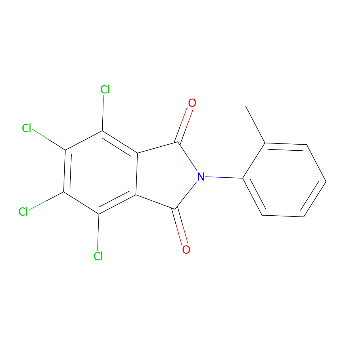 4,5,6,7-tetrachloro-2-(2-methylphenyl)-1H-isoindole-1,3(2H)-dione molecular structure, CAS 57023-66-2