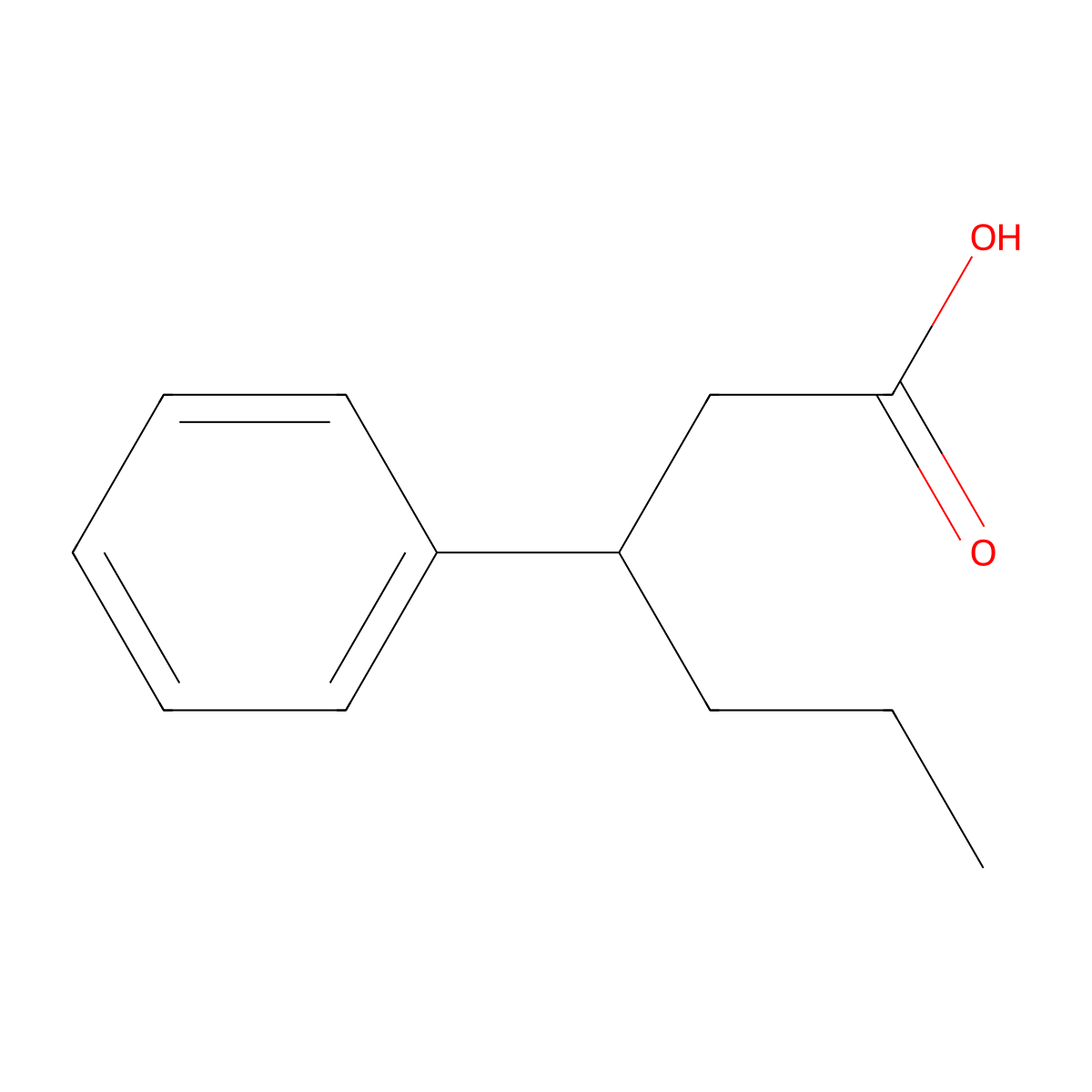 3-Phenylhexanoic acid molecular structure, CAS 5703-52-6