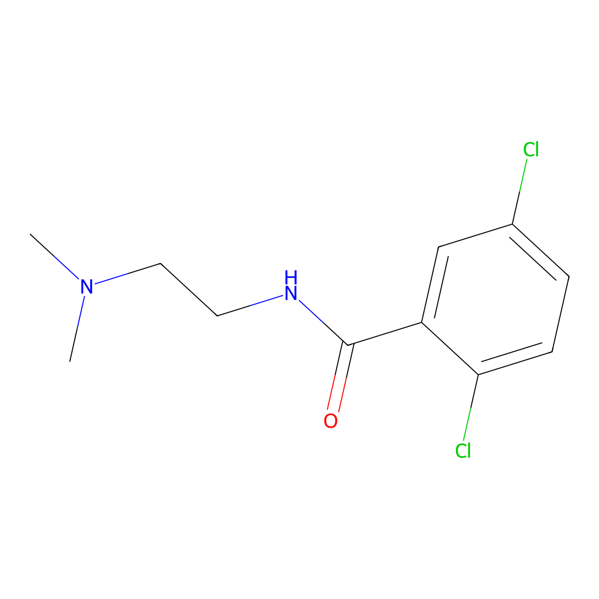 2,5-dichloro-N-[2-(dimethylamino)ethyl]benzamide molecular structure, CAS 5703-80-0