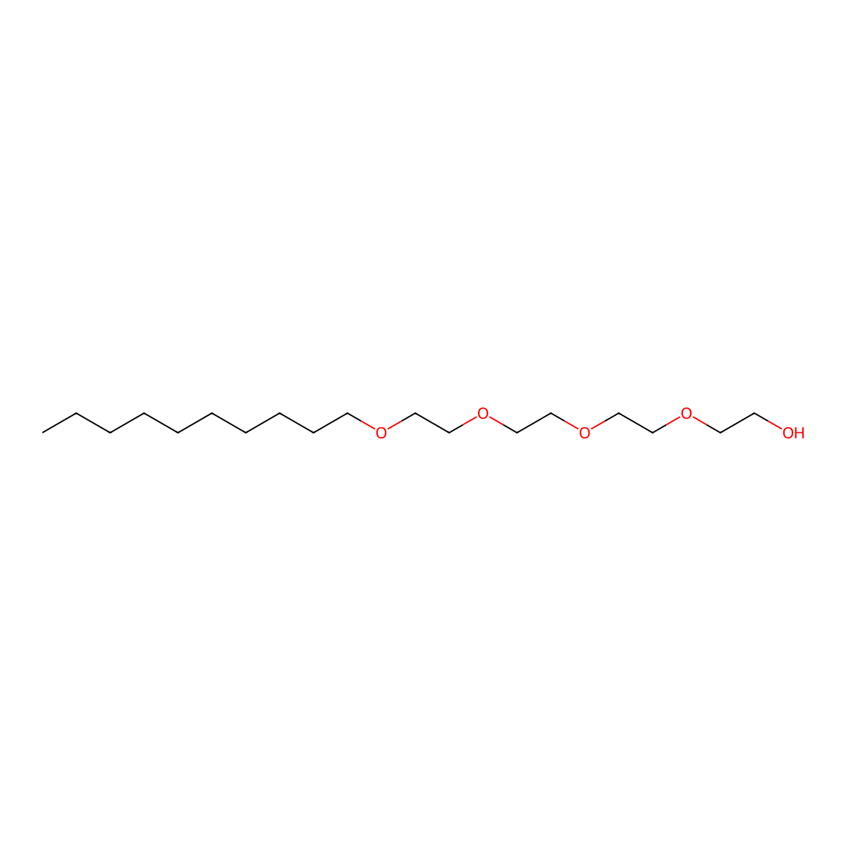 Decyltetraoxyethylene glycol monoether molecular structure, CAS 5703-94-6