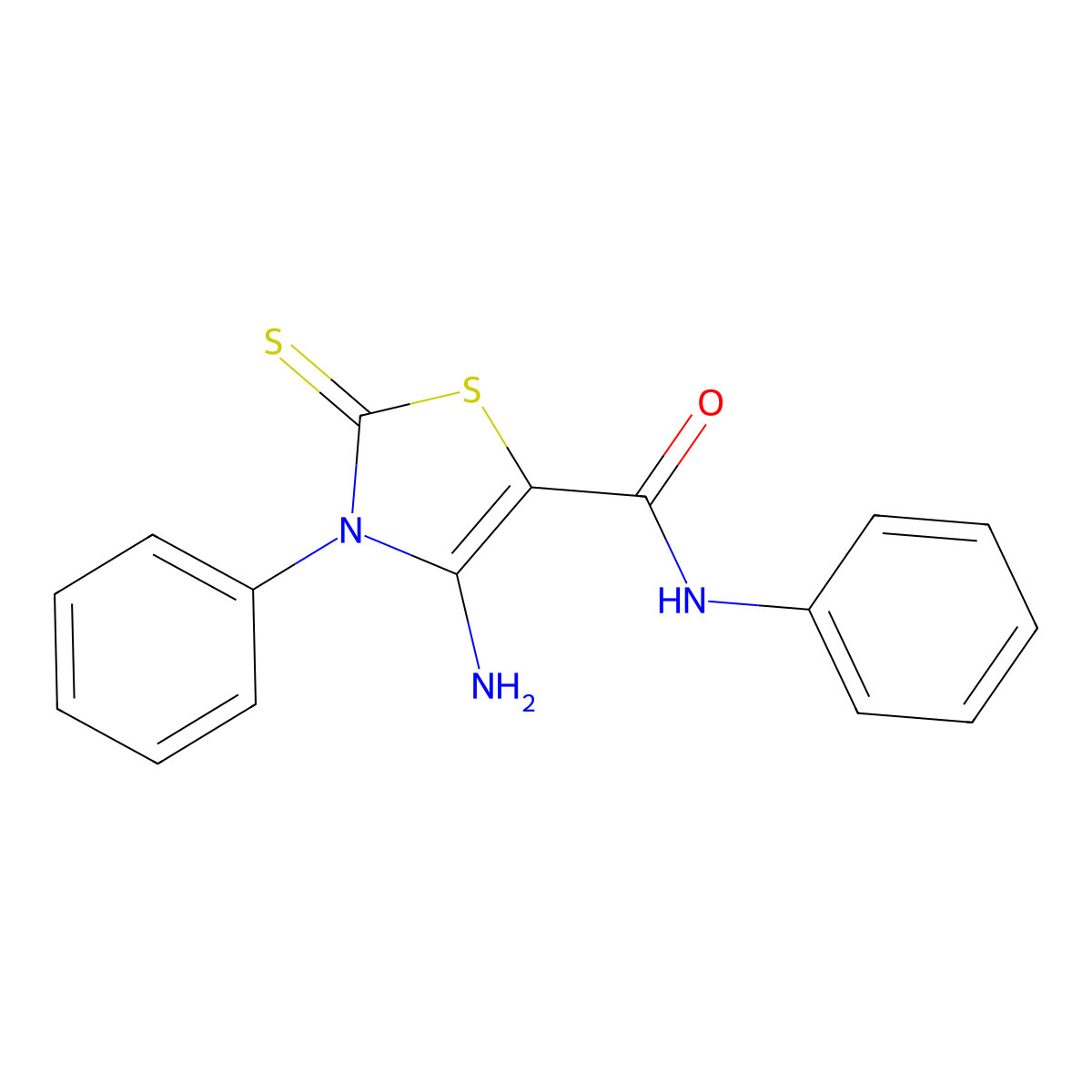 4-Amino-N,3-diphenyl-2-sulfanylidene-2,3-dihydro-1,3-thiazole-5-carboxamide molecular structure, CAS 57036-87-0