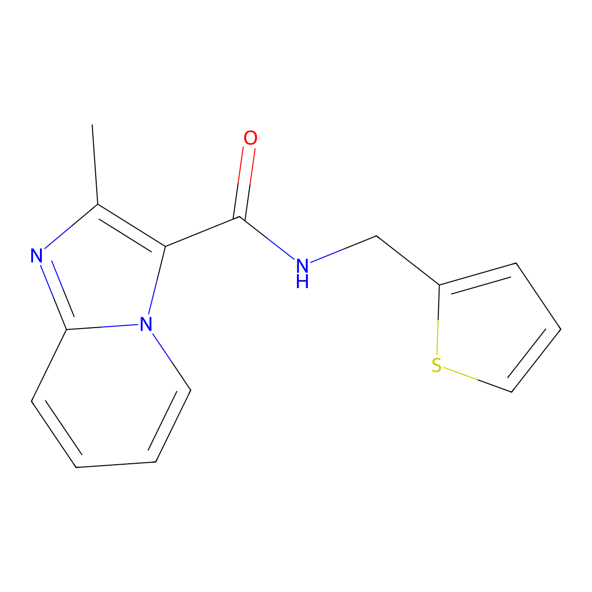 2-methyl-N-(thiophen-2-ylmethyl)imidazo[1,2-a]pyridine-3-carboxamide molecular structure, CAS 570361-11-4