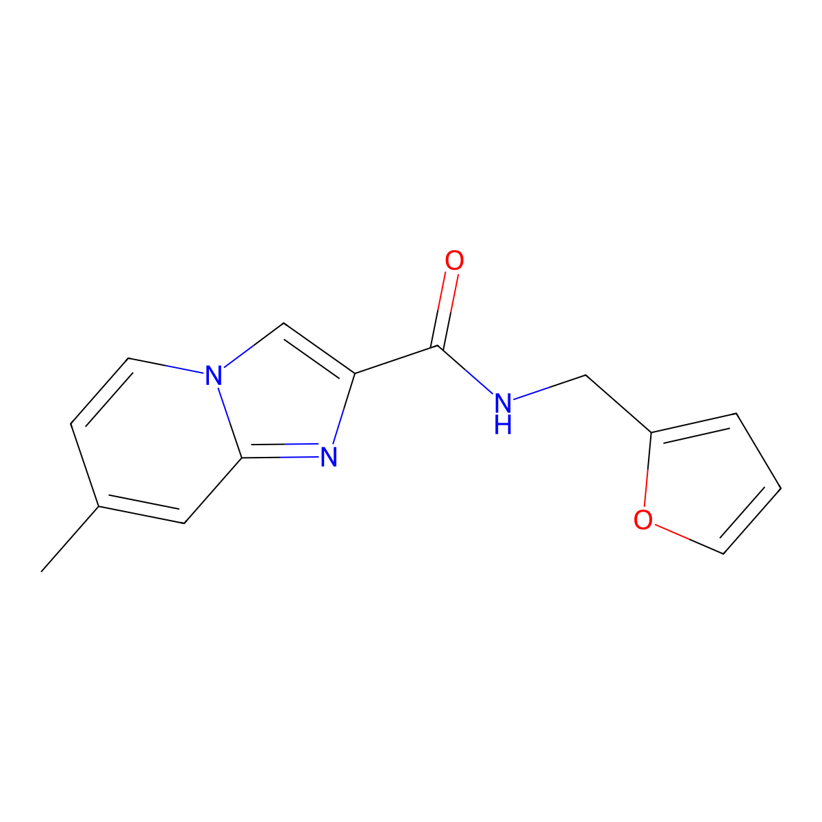 N-(furan-2-ylmethyl)-7-methylimidazo[1,2-a]pyridine-2-carboxamide molecular structure, CAS 570361-47-6