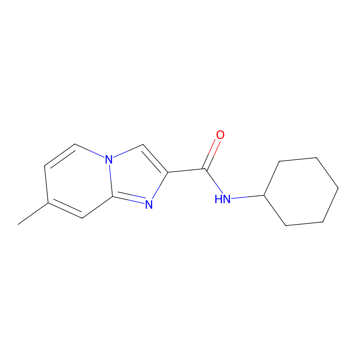 N-cyclohexyl-7-methylimidazo[1,2-a]pyridine-2-carboxamide molecular structure, CAS 570361-51-2
