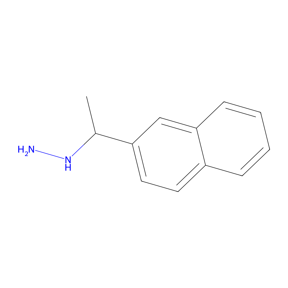 (1-(Naphthalen-2-yl)ethyl)hydrazine molecular structure, CAS 57037-82-8