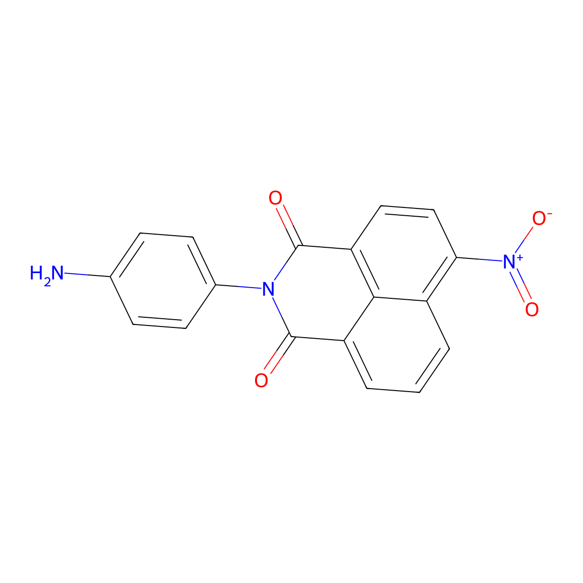 2-(4-aminophenyl)-6-nitro-1H-benzo[de]isoquinoline-1,3(2H)-dione molecular structure, CAS 57037-95-3