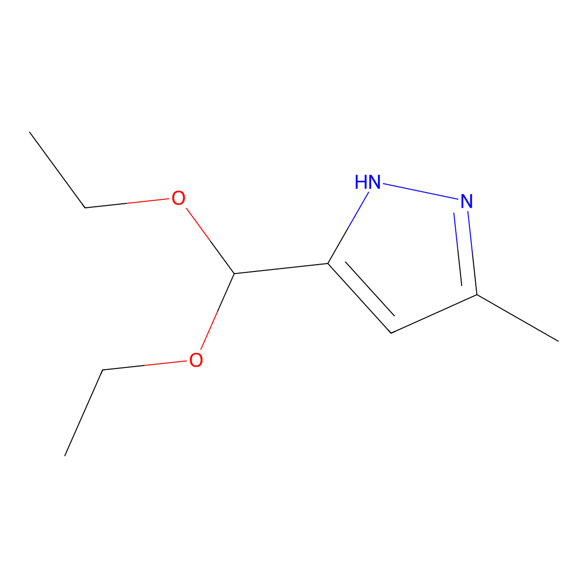 5-(Diethoxymethyl)-3-methyl-1H-pyrazole molecular structure, CAS 570377-69-4
