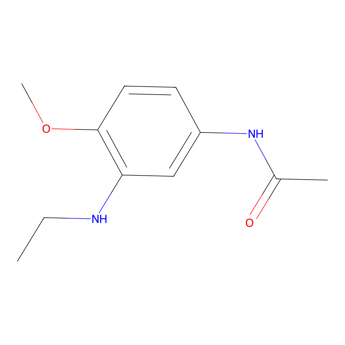 Acetamide, N-[3-(ethylamino)-4-methoxyphenyl]- molecular structure, CAS 57039-61-9