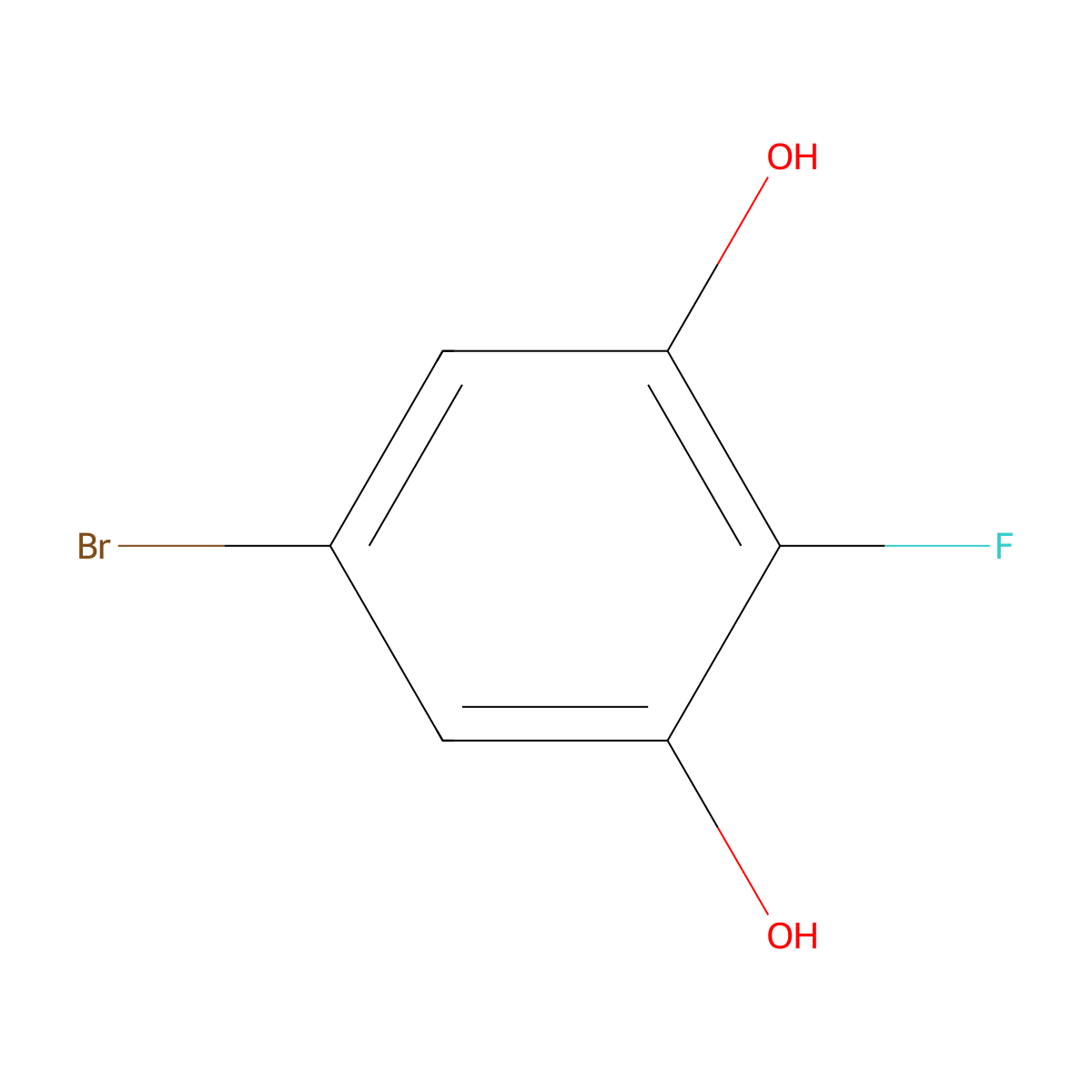 5-Bromo-2-fluorobenzene-1,3-diol molecular structure, CAS 570391-16-1