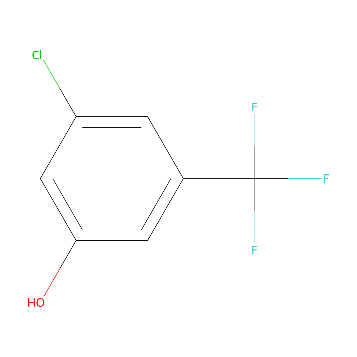 3-Chloro-5-hydroxybenzotrifluoride molecular structure, CAS 570391-18-3