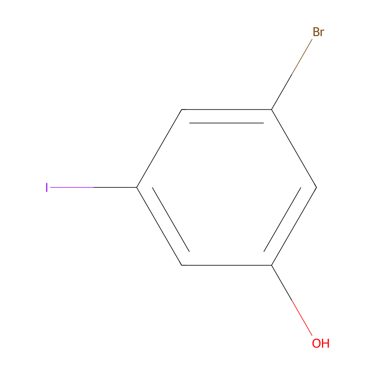 3-Bromo-5-iodophenol molecular structure, CAS 570391-20-7
