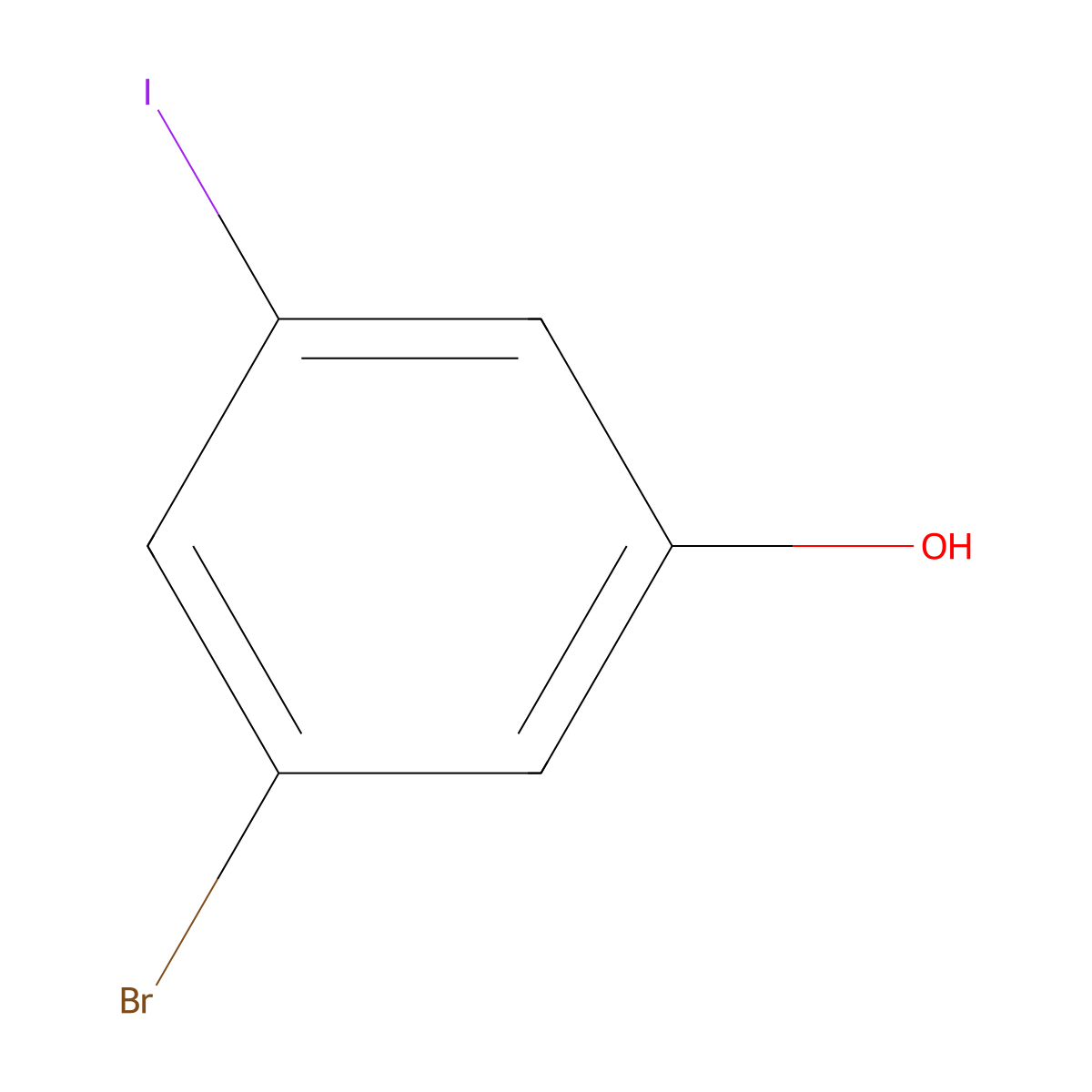 3-Bromo-5-iodophenol molecular structure, CAS 570391-20-7
