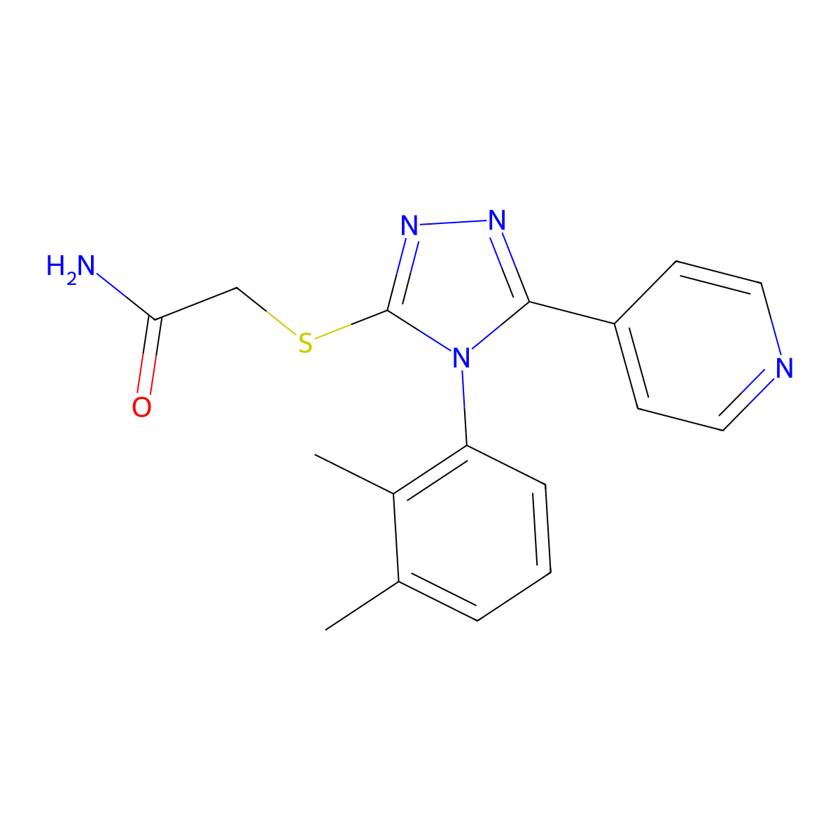 2-[[4-(2,3-Dimethylphenyl)-5-pyridin-4-yl-1,2,4-triazol-3-yl]sulfanyl]acetamide molecular structure, CAS 570392-24-4